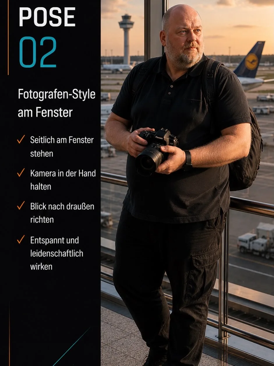 Pose 02: Fotografen Styling am Fenster