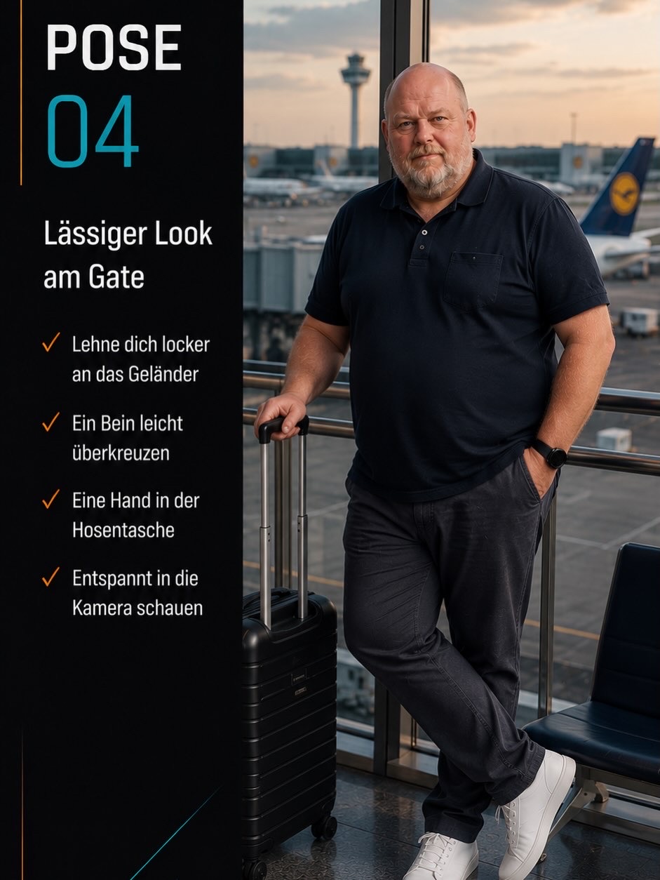 Pose 04: Lässiger Look am Gate