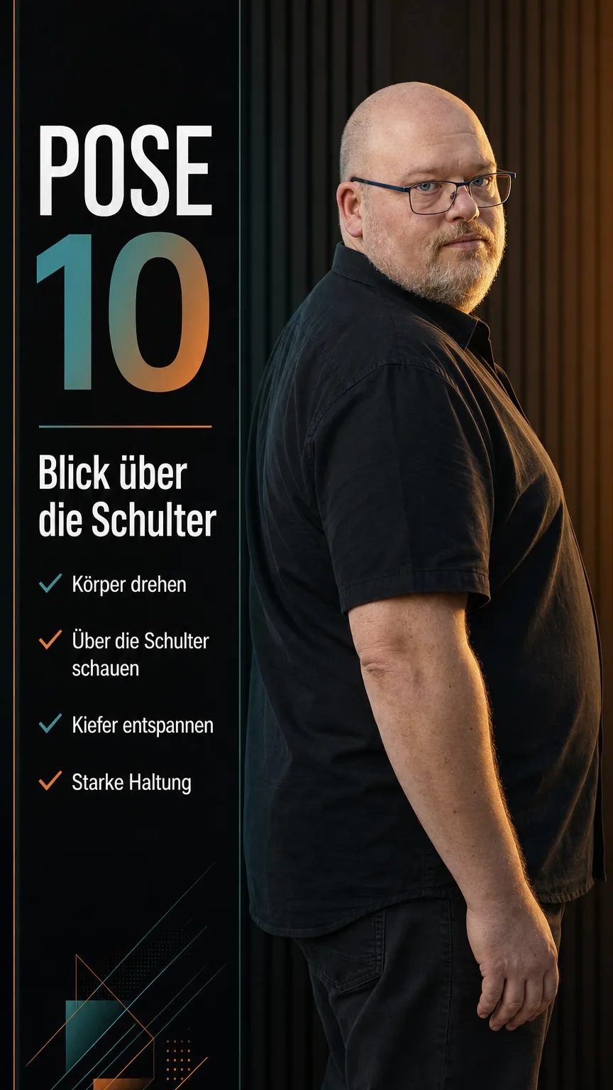 Pose 10: Blick über die Schulter