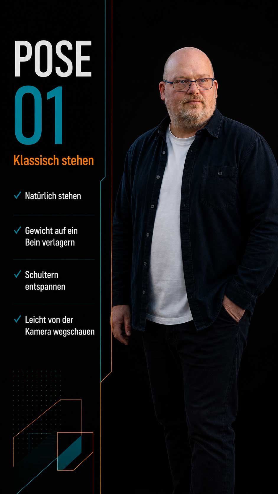 Pose 01: Klassisch stehen