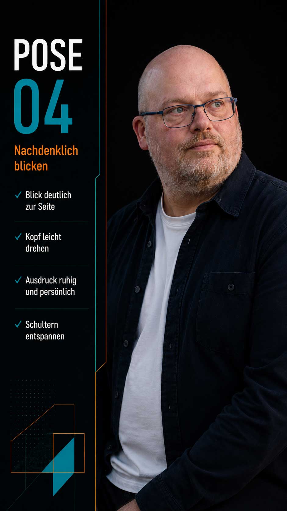 Pose 04: Nachdenklich blicken